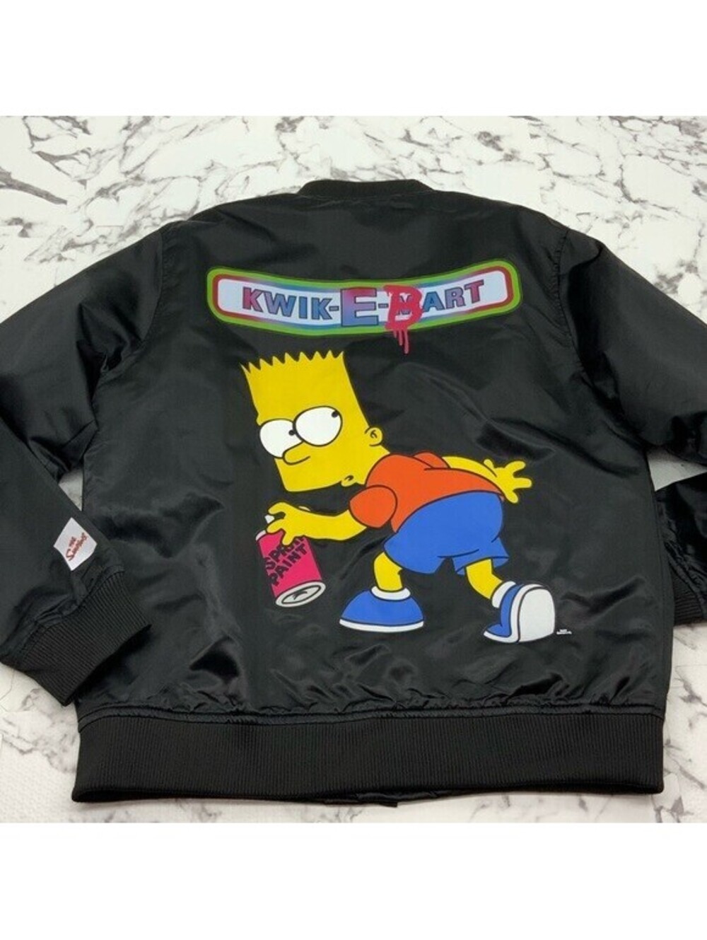 Men's Black Kwik-E-Bart Lightweight Satin Jacket